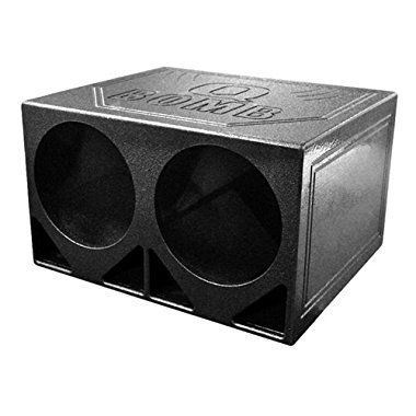 Q Power QBOMB12TB Dual 12 Triangle Ported Speaker Box with Durable Bed Liner Spray