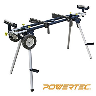 POWERTEC MT4000 Deluxe Miter Saw Stand with Wheels and 110V Power Outlet