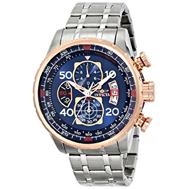 Invicta Men's 17203 AVIATOR Stainless Steel and 18k Rose Gold Ion-Plated Watch