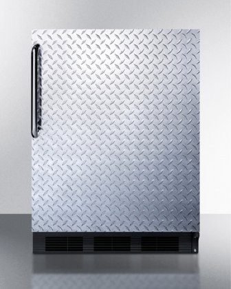 AccuCold 24" Diamond Steel Plate Door Undercounter Refrigerator with 5.1 cu. ft. Capacity, 2 Glass Shelves (BI541BDPL)