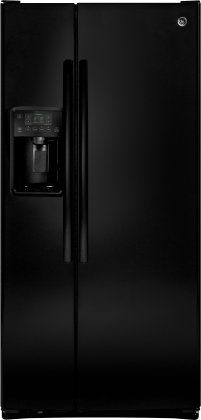 GE GSE23GGKBB 33 Side by Side Refrigerator with 23.2 cu. ft. Capacity, Multi-Level Drawers, Arctica Icemaker, Spillproof Glass Shelves, and Gallon Storage