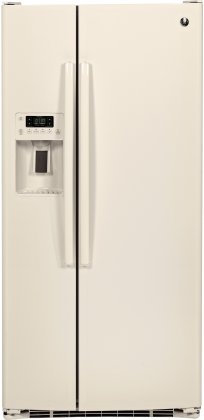 GE GSE23GGKCC 33" Side by Side Refrigerator with 23.2 cu. ft. Capacity, Multi-Level Drawers  Arctica Icemaker  Spillproof Glass Shelves and Gallon Storage