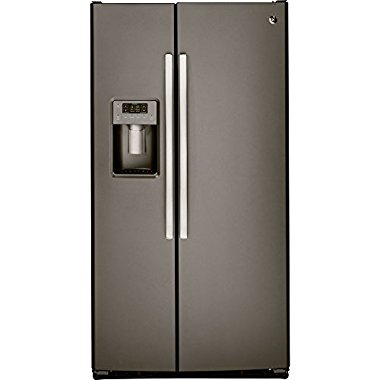 GE GSS23GMKES 33 Side by Side 23.2 cu. ft. Refrigerator with Arctica Icemaker Spillproof Glass Shelves and Gallon Door Bins (Slate)