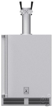 Hestan GFDSL242 24 Outdoor Double Faucet Beer Dispenser with Solid Locking Left Hinge