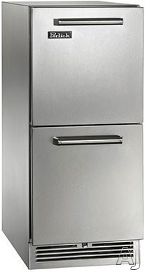 Perlick HP15RO-3-5 15 Signature Series Outdoor Drawer Refrigerator with 2.8 cu. ft. Capacity, White or Blue LED Lighting