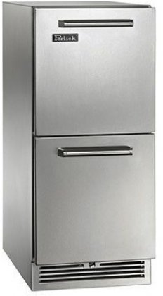 Perlick HP15RO-3-5C 15" Signature Series Outdoor 2.8 cu. ft. Drawer Refrigerator with White or Blue LED Lighting