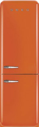 Smeg FAB32UORRN 24 50's Retro Style Bottom Freezer Refrigerator with 10.74 cu. ft. Capacity (Orange, Right Hinge)