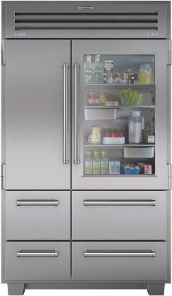 Sub-Zero 648PROG 48" Built In Side by Side PRO 48 Refrigerator with 30.2 cu. ft. Total Capacity  8 Shelves  Automatic Ice Maker  and Dual Refrigeration: Stainless