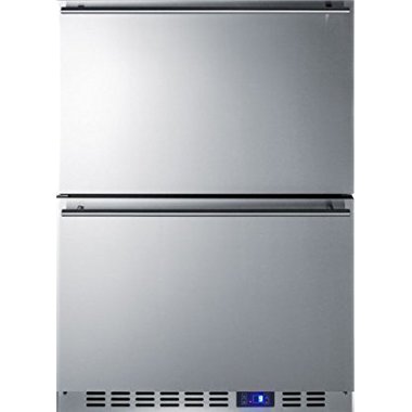 Summit CL2R248 24 Drawer Refrigerator with 3.4 cu. ft. Capacity Digital Thermostat Temperature Alarm and Sliding Basket in Stainless