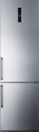 Summit FFBF181ESBIIM 24" Bottom Freezer Refrigerator with 12.8 cu. ft. Capacity  ZeroZone Deli Drawer  Wine Shelf  Adaptive Intelligent Technology  Digital Thermostat
