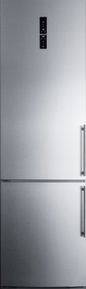Summit FFBF181ESLHD 24 Bottom Freezer Refrigerator with 12.5 cu. ft. Capacity, Digital Thermostat,  Wine Rack