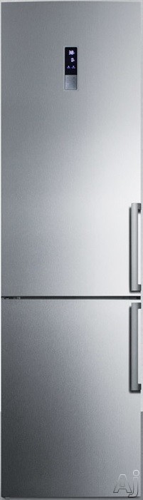 Summit FFBF191SSLHD 24 Energy Star Bottom Freezer Refrigerator with 13.3 cu. ft. Capacity (Left Hinge, Stainless Steel)