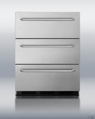Summit SP6DSSTB7 24 5.4 cu.ft. Capacity 3-Drawer Refrigerator