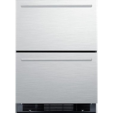 Summit SPRF2D5IM 24 Drawer Refrigerator with 4.9 cu. ft. Capacity Bottom Freezer, Professional Handles (Stainless Steel)