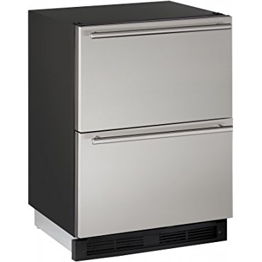 U-Line U1224DWRS00B 24" 1000 Series Built-In Solid Refrigerator Drawers with 5.4 cu. ft. Total Capacity: Stainless Steel