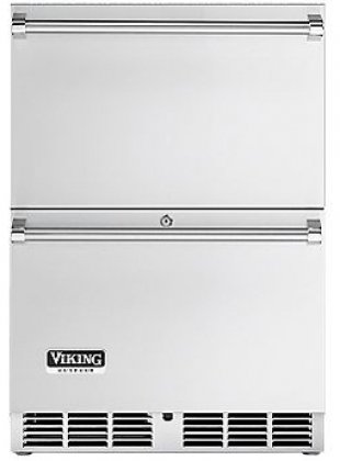 Viking VRDO1240DSS 24" Outdoor Undercounter Drawer Refrigerator with 5.3 cu. ft. Capacity  Electronic Controls  Digital Temperature Readout and 700 BTU Compressor  in