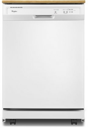 Whirlpool WDP340PAFW 24" Portable Full Console Dishwasher with 12 Place Settings  1-Hour Wash Cycle  High Temperature Wash Option  Heated Dry and Cycle Memory: