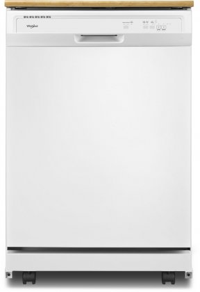 Whirlpool WDP370PAHW 24 Portable Undercounter Dishwasher with 3 Cycles  4 Wash options  55 dBA Noise Level  1 Hour Wash Cycle  Star K Compliant and Full Length