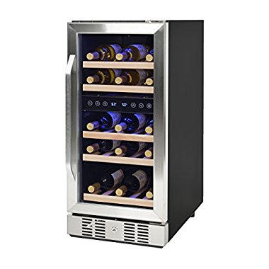 NewAir AWR-290DB Compact 29 Bottle Compressor Wine Cooler, Black/Stainless Steel