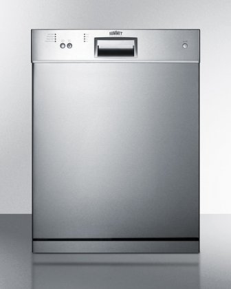 Summit DW2433SSADA 24" ADA Compliant Energy Star Built-In Dishwasher with 4 Wash Cycles 12 Place Settings Ultra Quiet Performance 3 Filter System Smart-Fold Shelves in Stainless