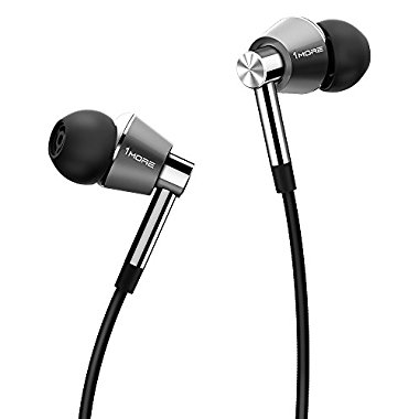 1MORE Triple Driver In-Ear Headphones (Earphones/Earbuds/Headset) with Apple iOS and Android Compatible Microphone and Remote (Titanium)