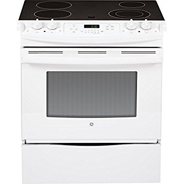 GE JS630DFWW 30 White Electric Slide-In Smoothtop Range