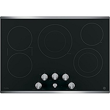 GE Profile PP7030SJSS 30 Built in Electric Cooktop with 5 Radiant Cooking Elements & Front Center Control Knobs
