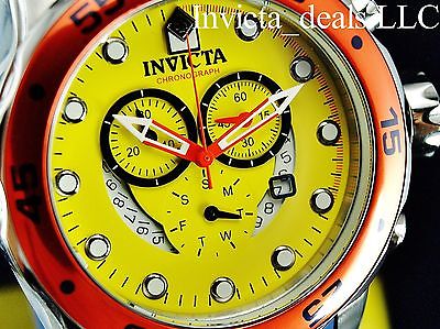 Invicta 19648 Pro Diver Swiss Chrono Watch (Yellow Dial, Blue Strap)