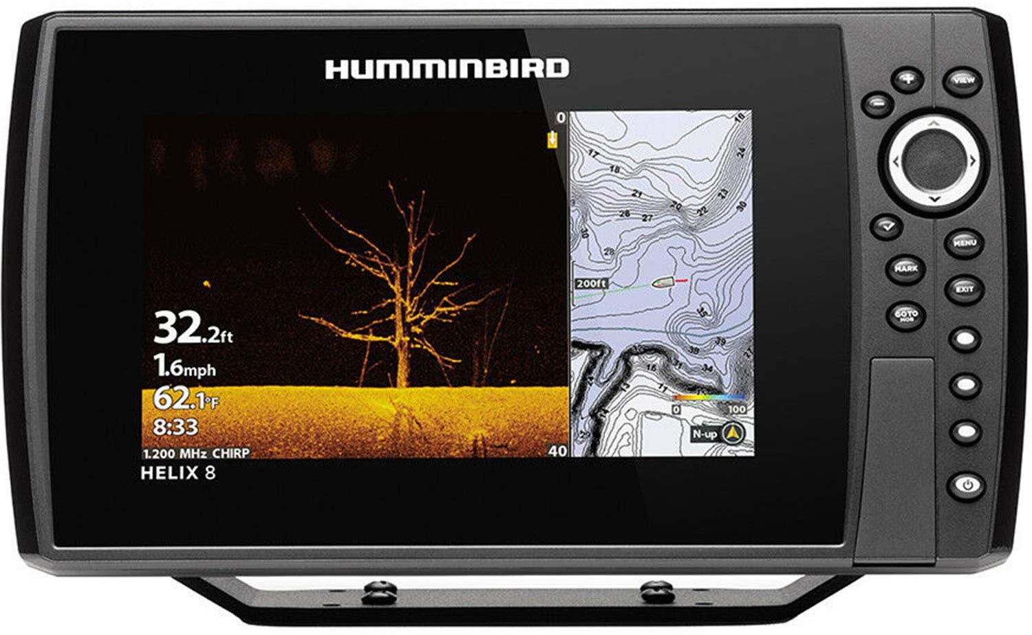 Humminbird 410910-1CHO Helix 12 G3N CHO Fish Finder with Chirp, MEGA DI, GPS, and 12.1-Inch-Display, Black
