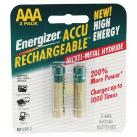 Energizer NH12BP-2 AAA Nickel Rechargeable Battery