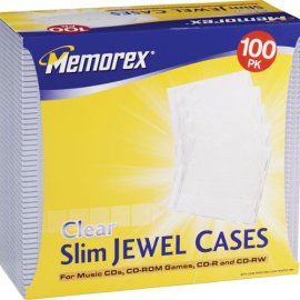 Memorex 32021992 Slim CD/DVD 5mm 100-Pack Jewel Cases