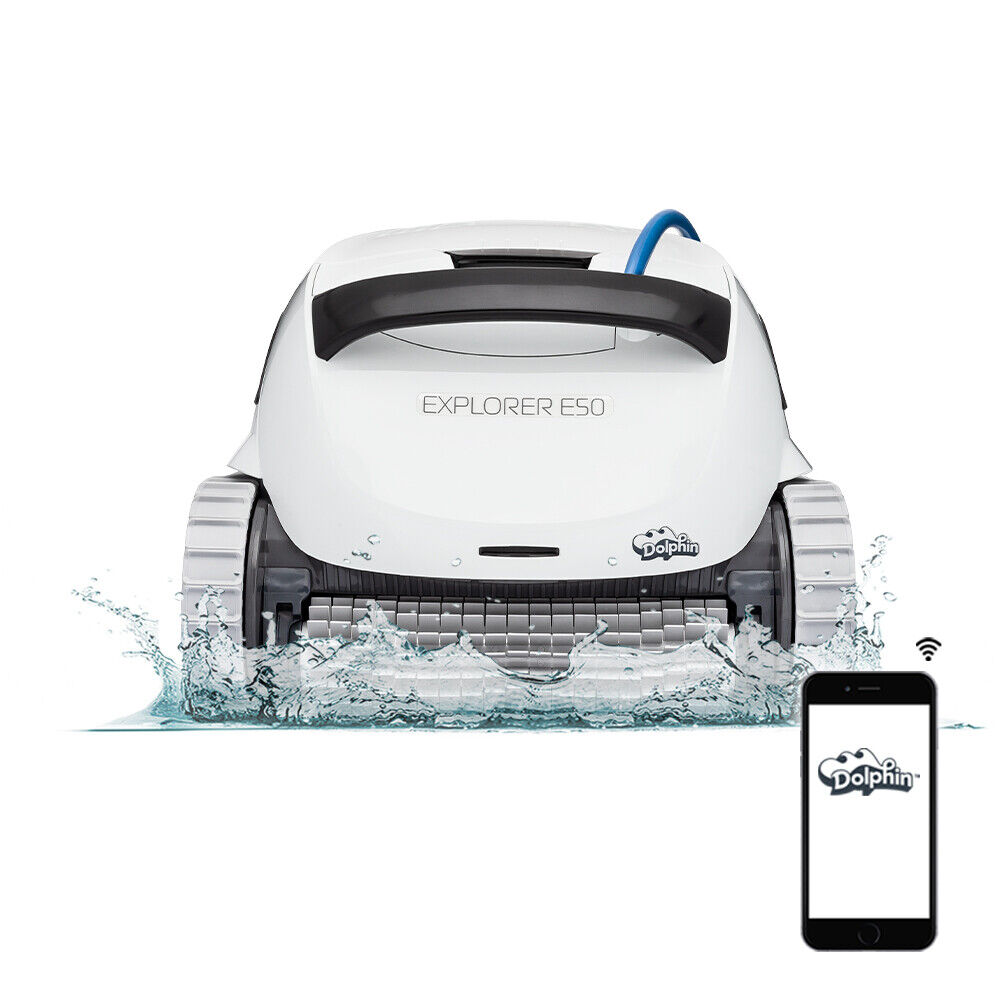 Dolphin Explorer E50 Robotic Pool Cleaner with Wi-Fi, for In Ground Pools up to 50 ft, 99996281-XP
