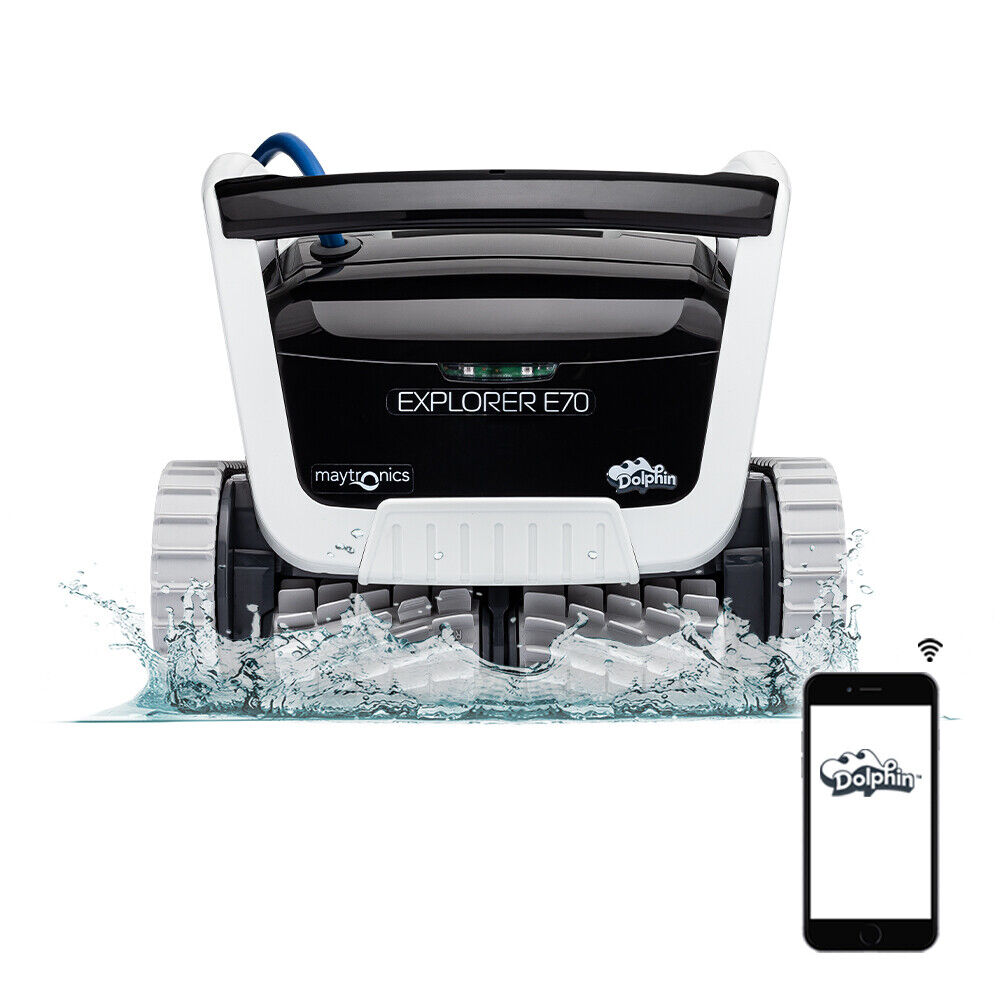 Dolphin Explorer E70 Robotic Pool Cleaner with Wi-Fi for In Ground Pools up to 50 ft, 99996712-XP
