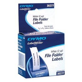 30277 260-labels 9/16 X 3-7/16 White File Folder Dymo Labelwriter