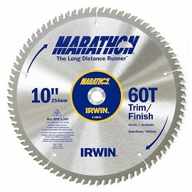 IRWIN 14074 Marathon 10", 60-Tooth Trim and Finish Circular Saw Blade