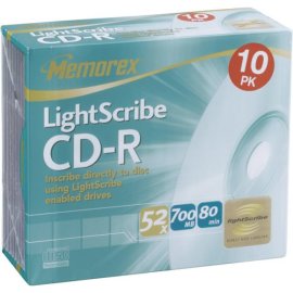 Memorex 10PK CDR 80 SLIM LIGHTSCRIBE ( 32024731 )