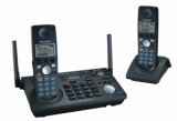 Panasonic KX-TG6702B 2-Line 5.8 GHz FHSS GigaRange Expandable Digital Cordless Answering System with two handsets - Black