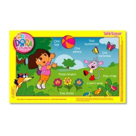 Neat Solutions 50-Ct Dora The Explorer Table Topper Disposable Stick-On Placemats With Reusable Pop-Up Travel Case