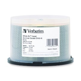 Verbatim UltraLife¿ Gold Archival Grade DVD-R 4.7GB 8X, 50 pack