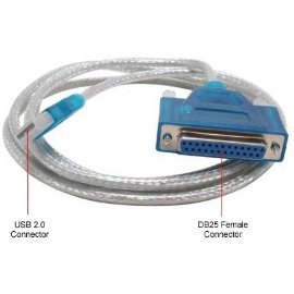 USB to DB25 Female Parallel Converter 6 ft