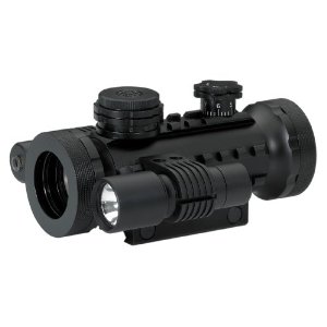 BSA 30-mm Stealth Tactical Rifle Scope with Illuminated Red, Green and Blue Dot, Laser and Flashlight