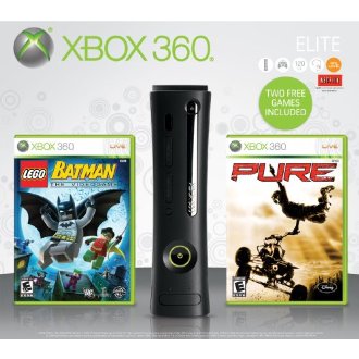 Xbox 360 Elite 120GB Holiday 2009 Bundle (includes Lego Batman / Pure games)