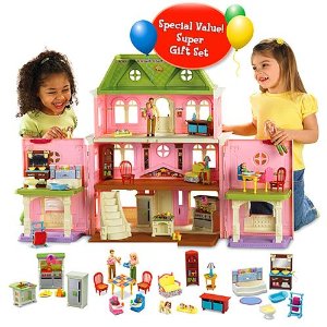 Fisher Price Loving Family Grand Dollhouse Super Set (Caucasian Family)
