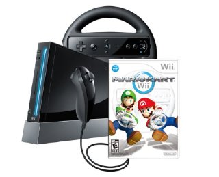Nintendo Wii System with Mario Kart Bundle (Black)