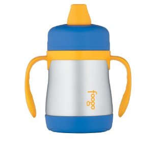 Thermos Foogo Phases Leak Proof Stainless Steel Sippy Cup, 7 Ounce, Blue/Yellow