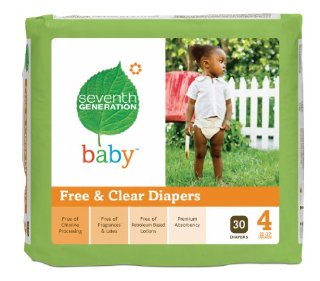 Seventh Generation Free and Clear Baby Diapers (Stage 4, 120 Diapers)