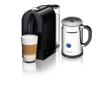 Nespresso U Bundle Espresso Machine with Aeroccino Milk Frother (Pure Black)