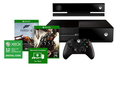 Xbox One Day One Complete Bundle with 2 Games, Live Membership, MS Complete