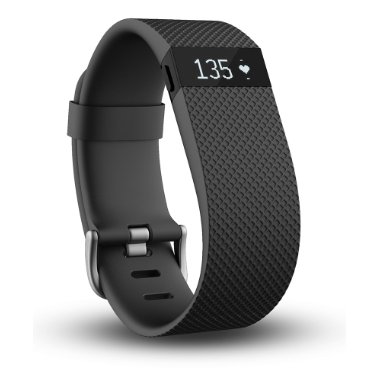 Fitbit Charge HR Wireless Activity Wristband (Black, Large)