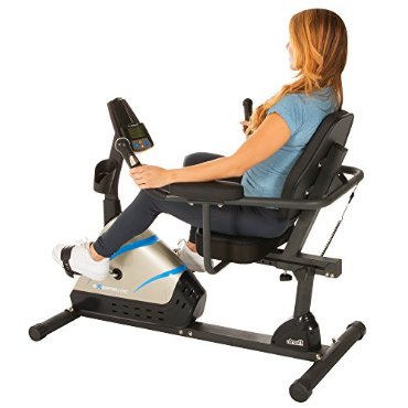 Exerpeutic 2000 High Capacity Programmable Magnetic Recumbent Bike with Air Soft Seat and Heart Pulse Sensors